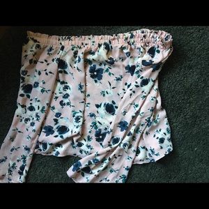 Off the shoulder floral crop top