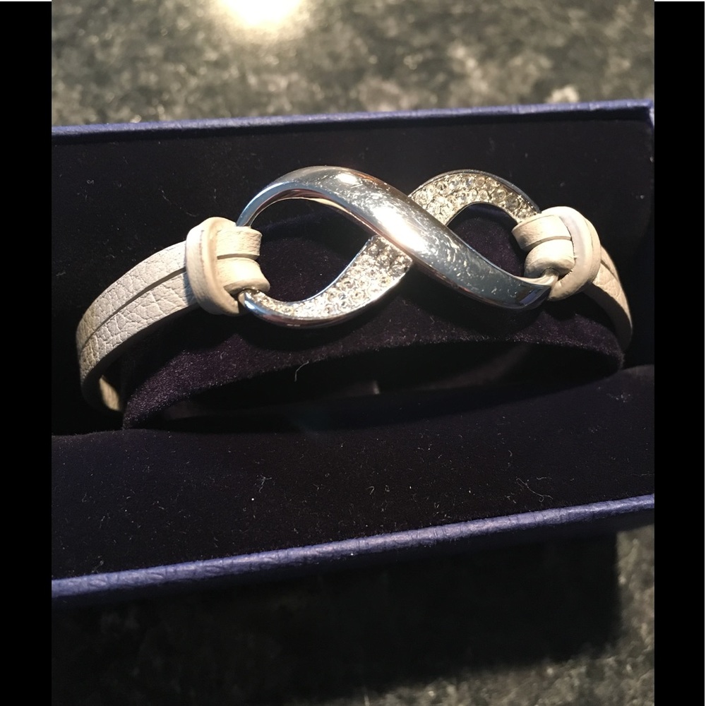Sterling Silver Swarovski  infinity bracelet