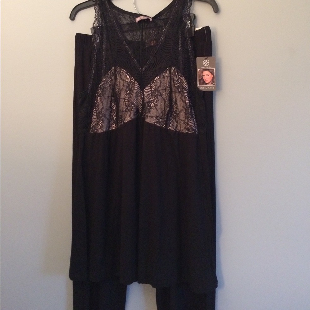 NWT, Daisy Fuentes Black Lace Tank and PJ set 2X - Picture 2 of 5