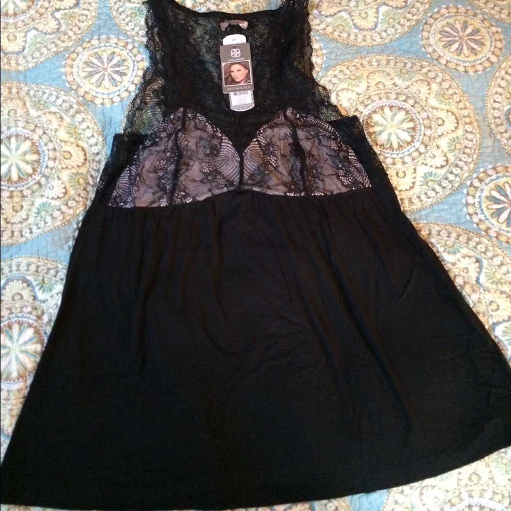NWT, Daisy Fuentes Black Lace Tank and PJ set 2X - Picture 3 of 5