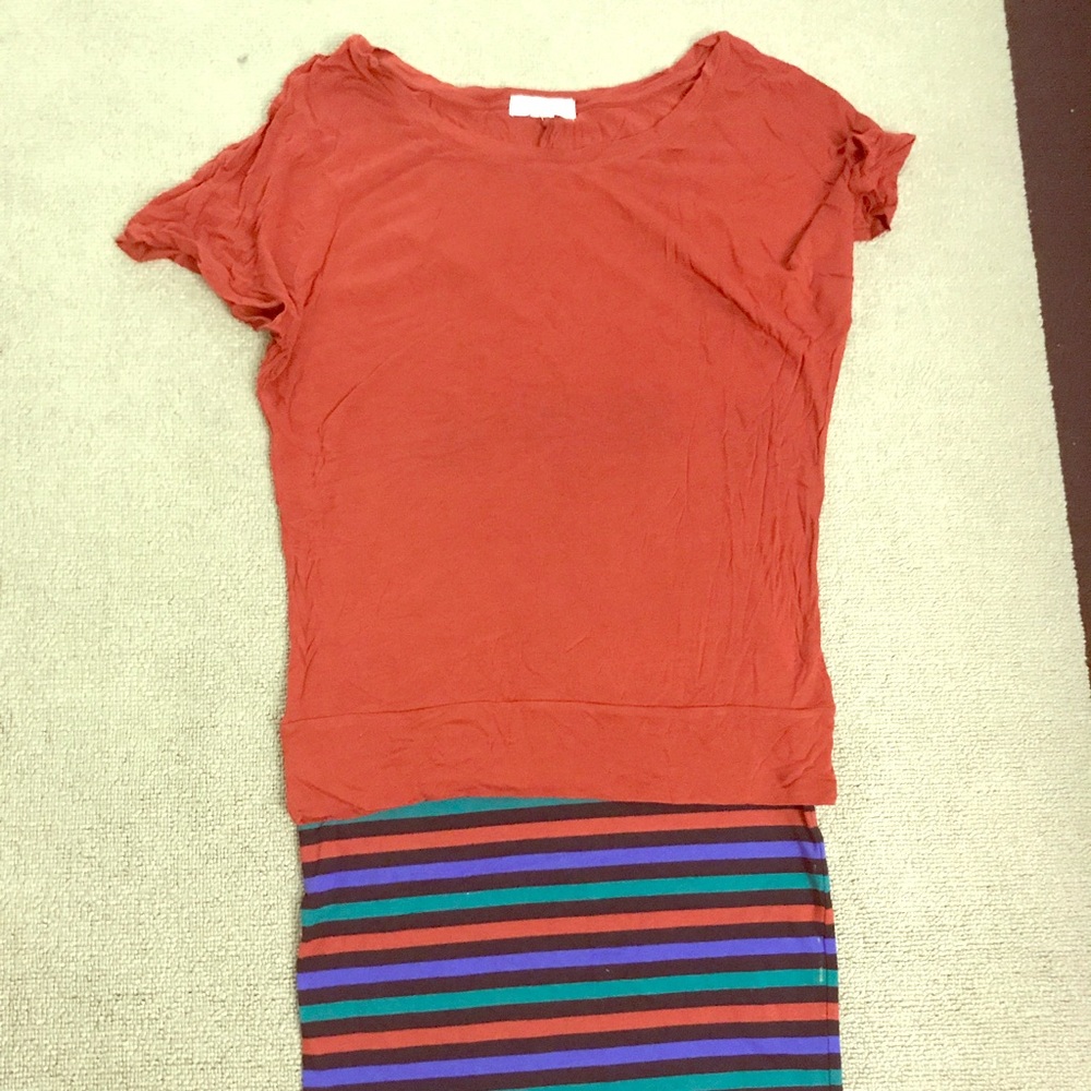 skirt with plain flowing top !!