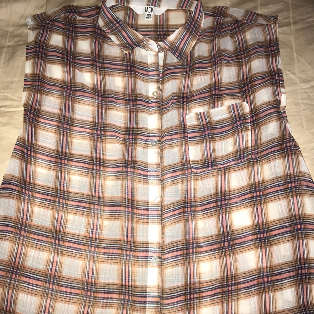 Plaid Sleeveless blouse
