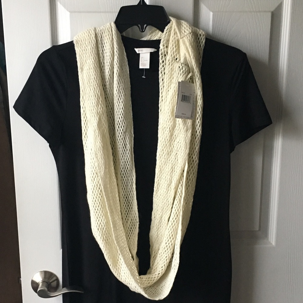 White and Gold Infinity Scarf