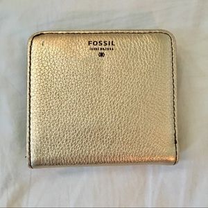 Metallic gold Fossil wallet