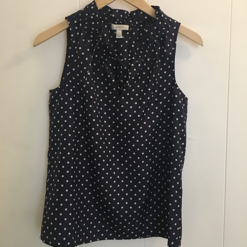 JCrew silk polka dot tank