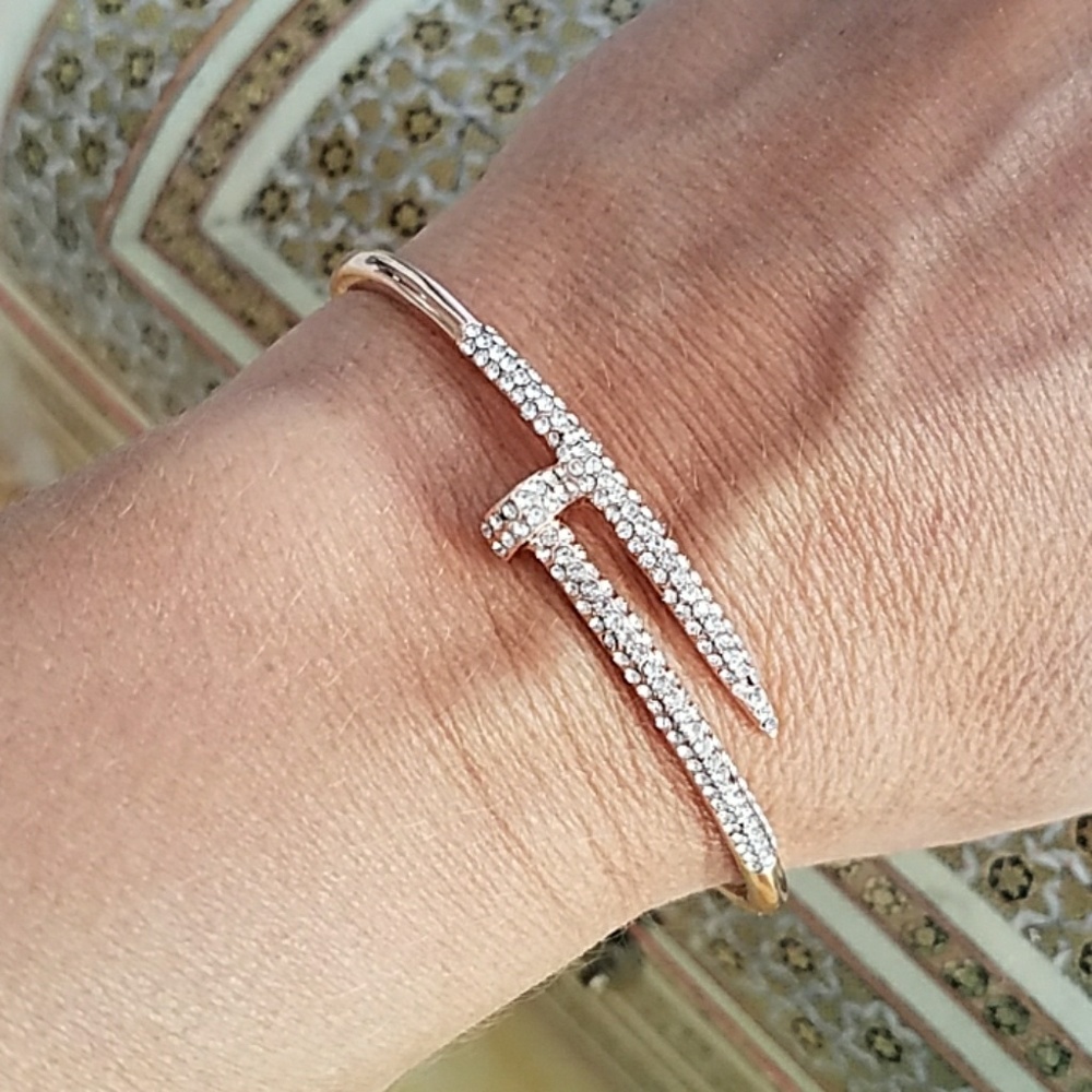 Rose Gold bracelet Nail Juste bangle 8" inches - Picture 3 of 8