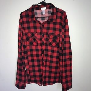 Plus size 'flannel' top