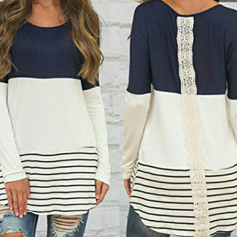 Blue lace top