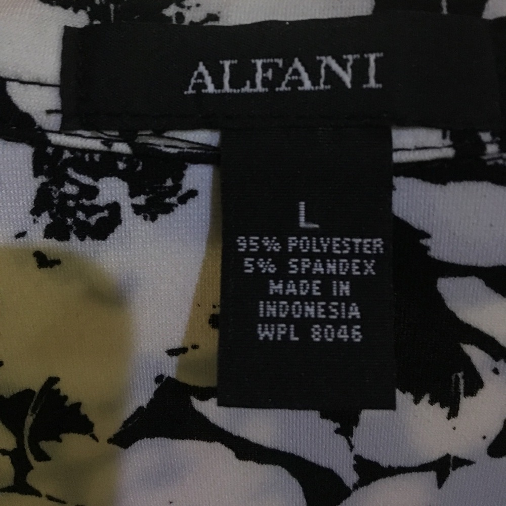 Alfani black & white flower print blouse.