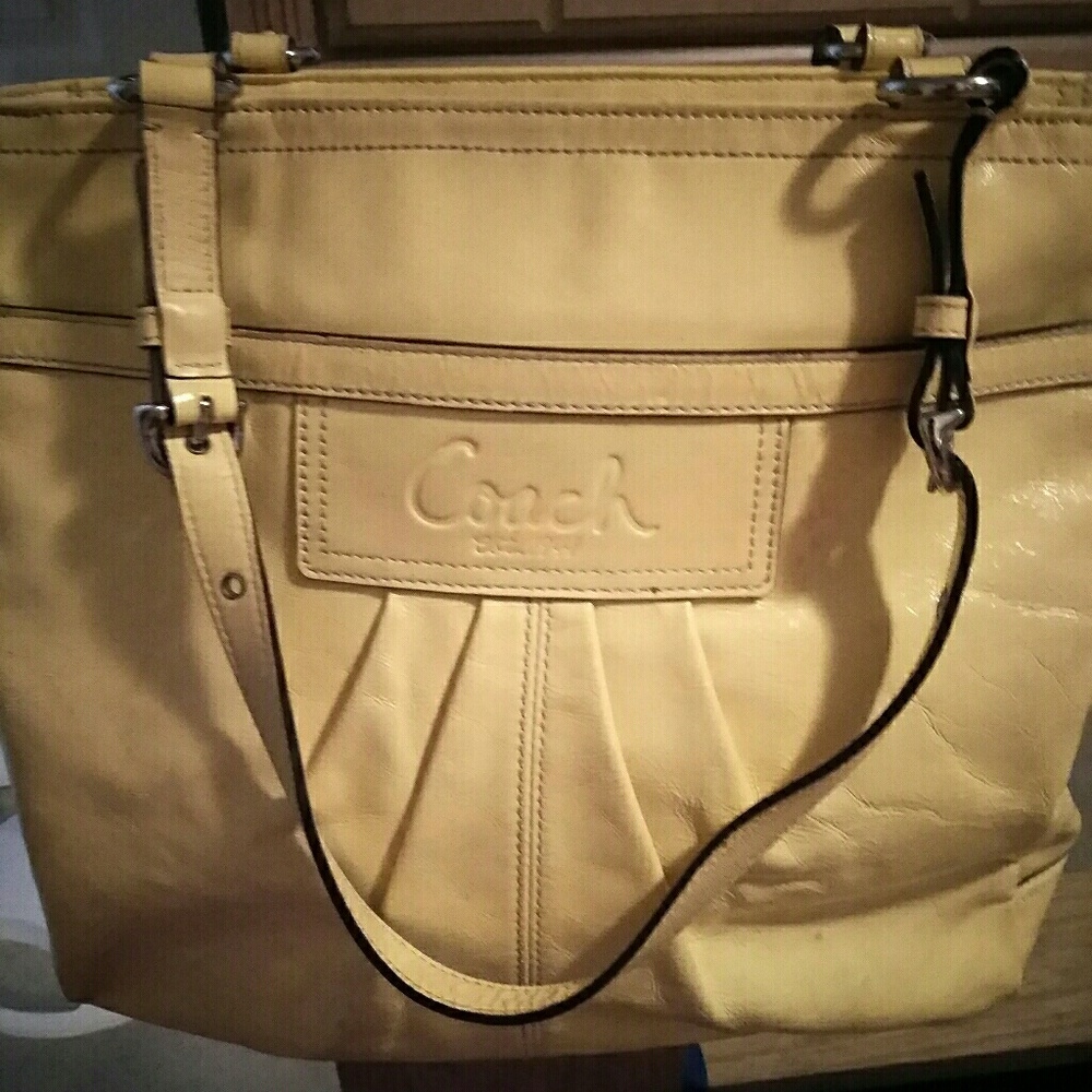 Authentic yellow Coach purse