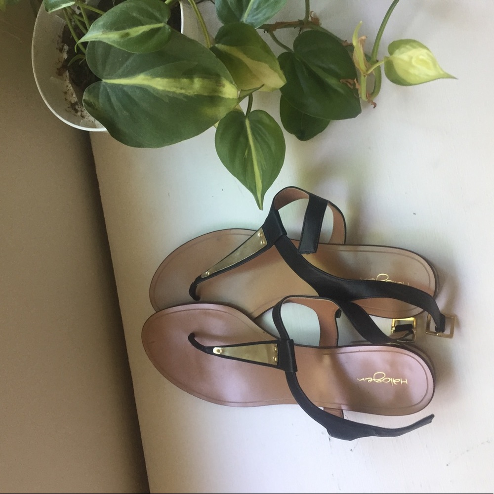 Halogen Rian Thong Sandal Black Size 10