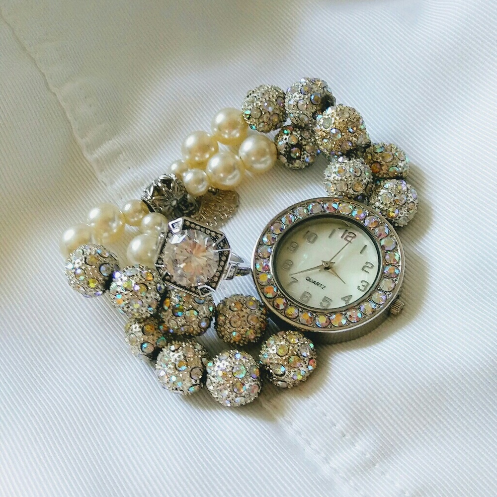 Crystal ring and bracelet combo