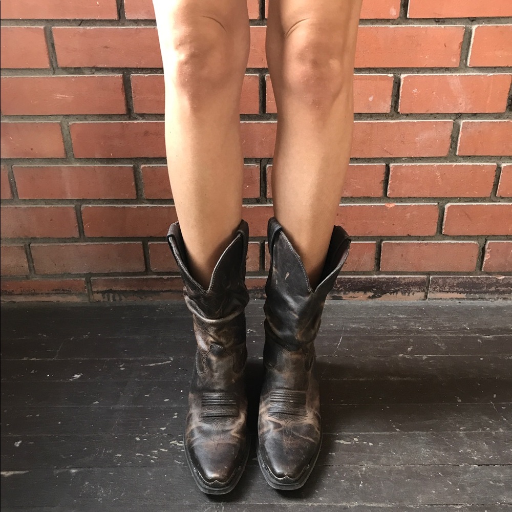 Leather Slouchy Cowboy Boots
