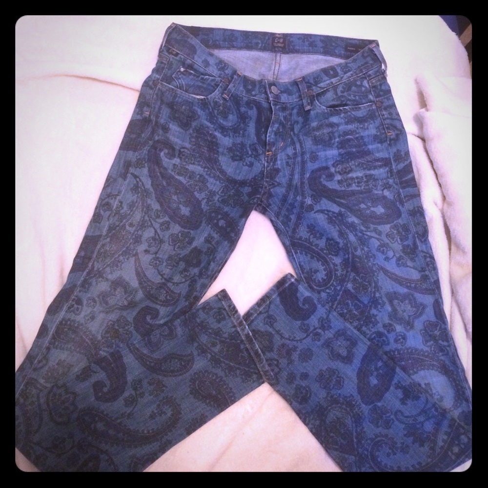 Citizens of Humanity paisley jeans size 28