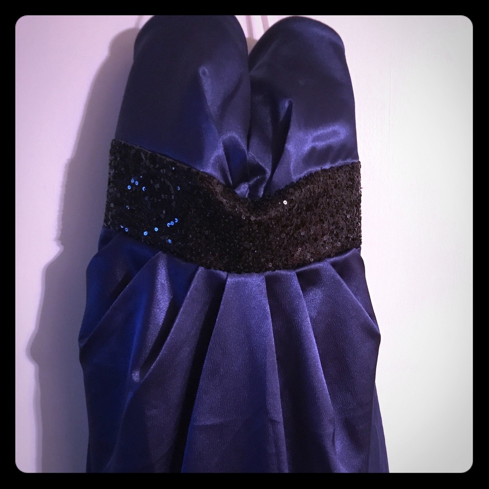 Blue and black dress