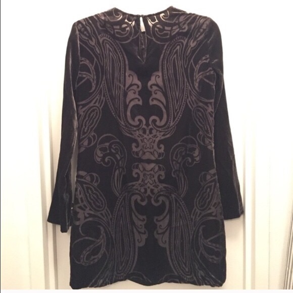 Zara Shift Long Sleeve Velvet Mini Dress - Picture 4 of 4