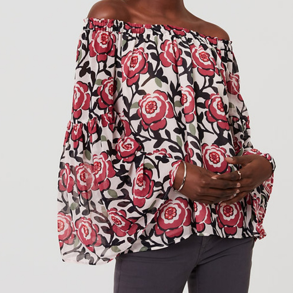 💥FLASH SALE💥LOFT off shoulder bell sleeve blouse