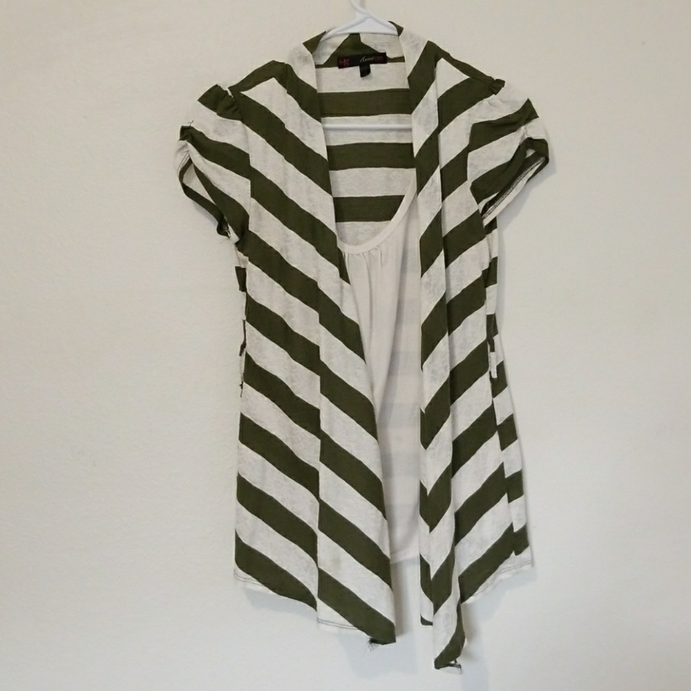 Green and white top