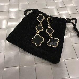 V C A inspired quatrefoil drop earrings