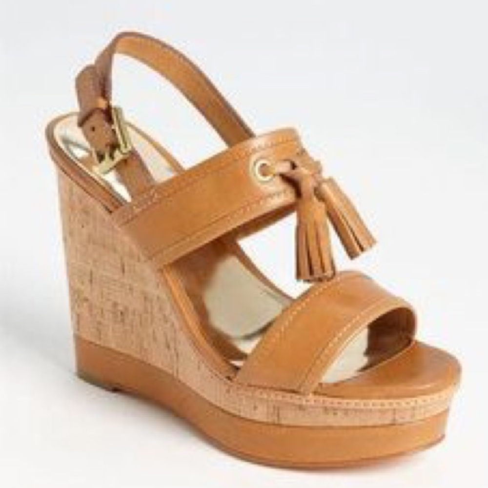 Coach Guileietta Tassel Cork Wedge Sandal Gem