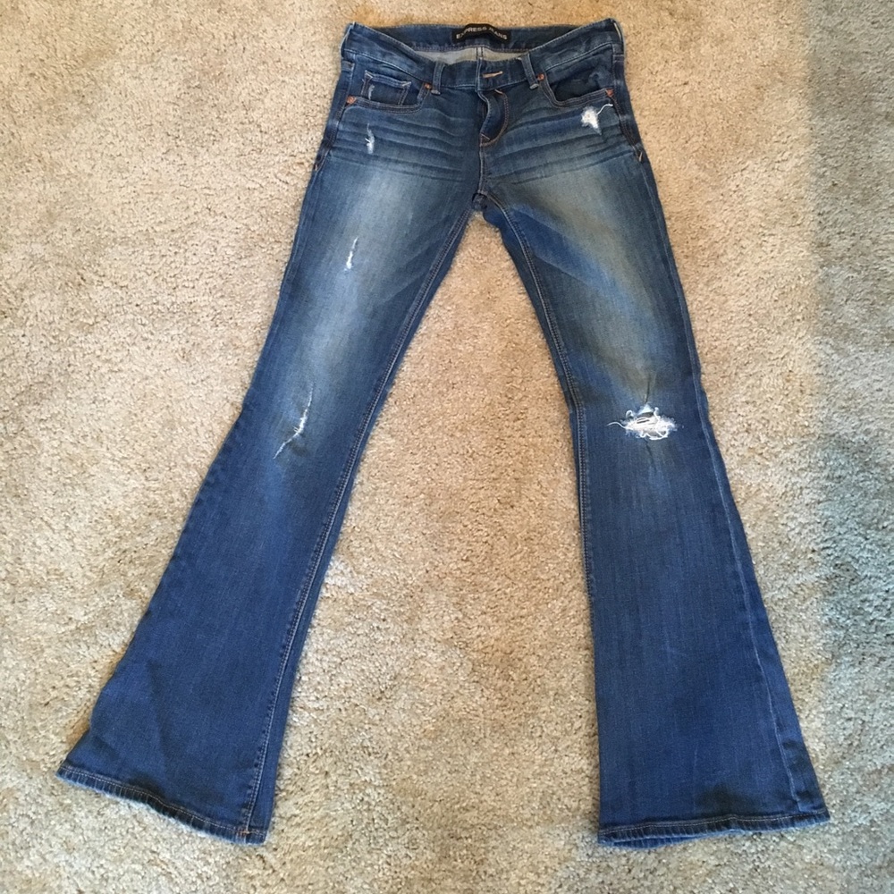 Express flare denim jeans