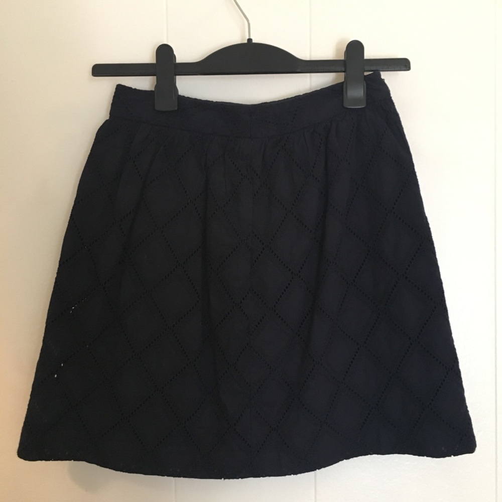 Anthropologie blue eyelet skirt