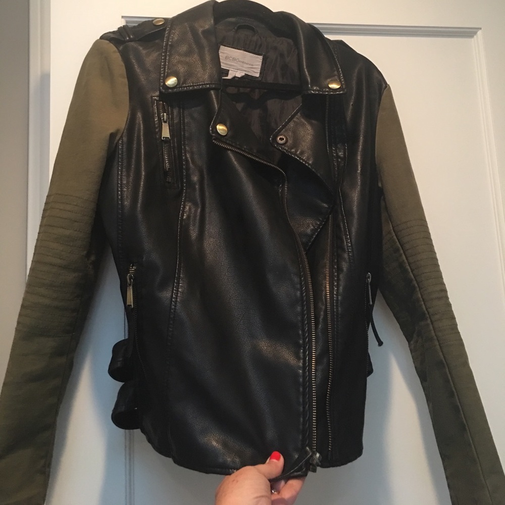 BCBG Generation leather and fabric jacket (L)