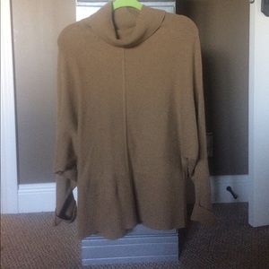 LOFT tan sweater with cowl