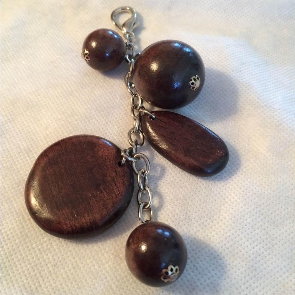 Five Brown Wooden Purse Charm