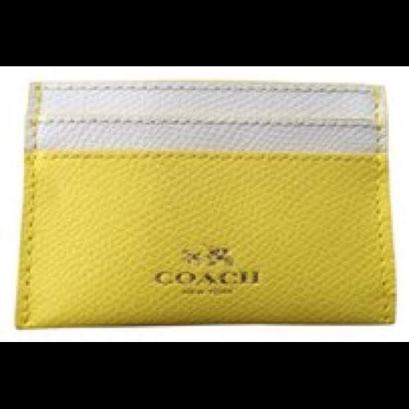 ⏳🍃Coach Yellow & White leather Card Holder Wallet - Picture 5 of 6