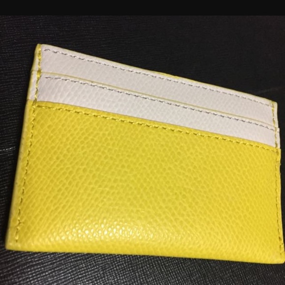 ⏳🍃Coach Yellow & White leather Card Holder Wallet - Picture 6 of 6