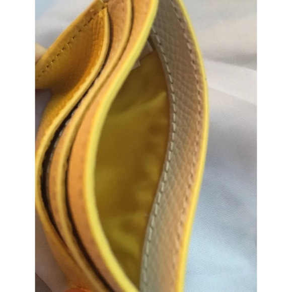 ⏳🍃Coach Yellow & White leather Card Holder Wallet - Picture 4 of 6