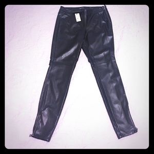 Black Faux Leather Skinny Pants(Express)