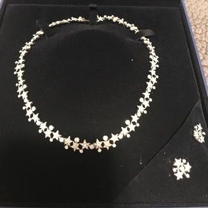 Swarovski crystal necklace and earring set