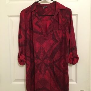 Oversized shirt dress, above the knee