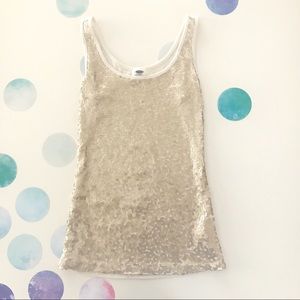 Gold Sequin Tank Top