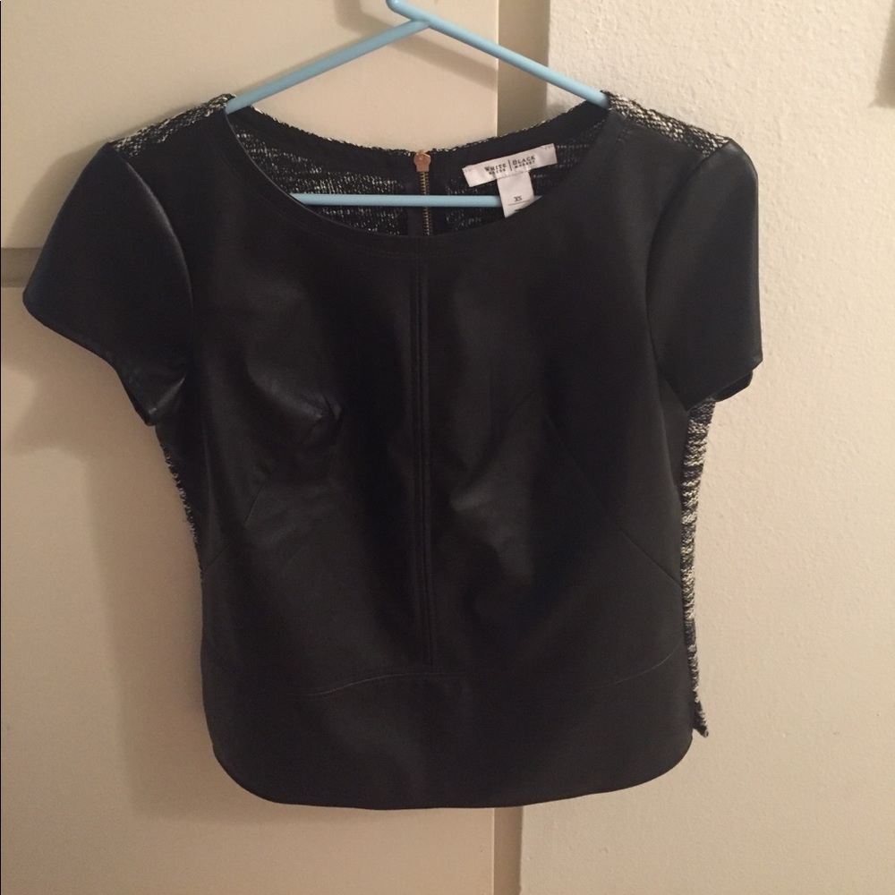 White House black market leather top