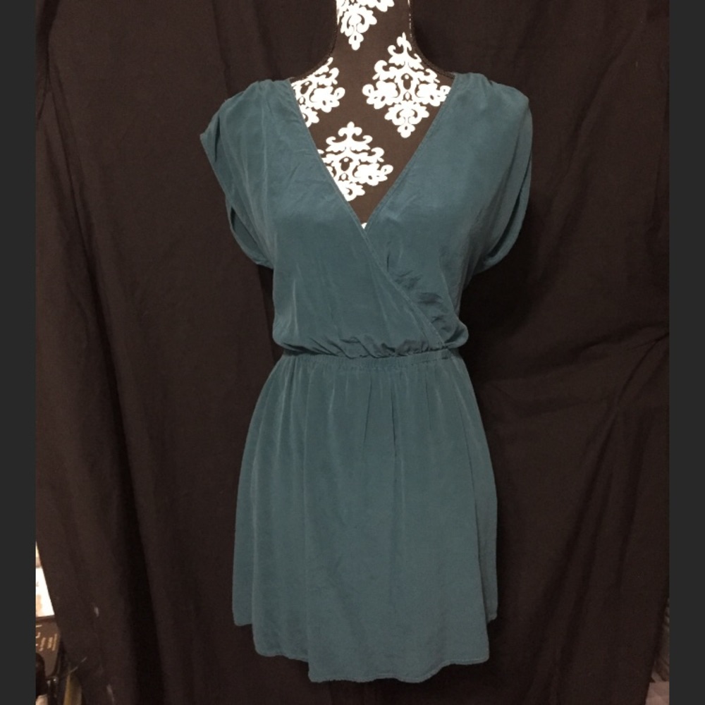 Emerald silk shirt/dress