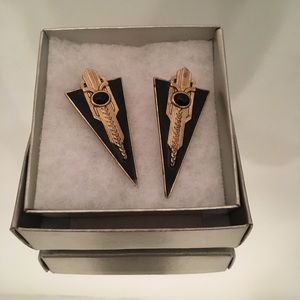 Art Deco black and gold earrings