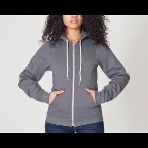 Gray American apparel zip up sweater