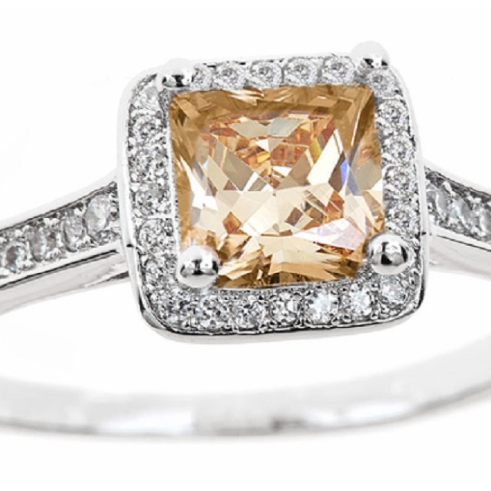 Champagne colored princess ring.