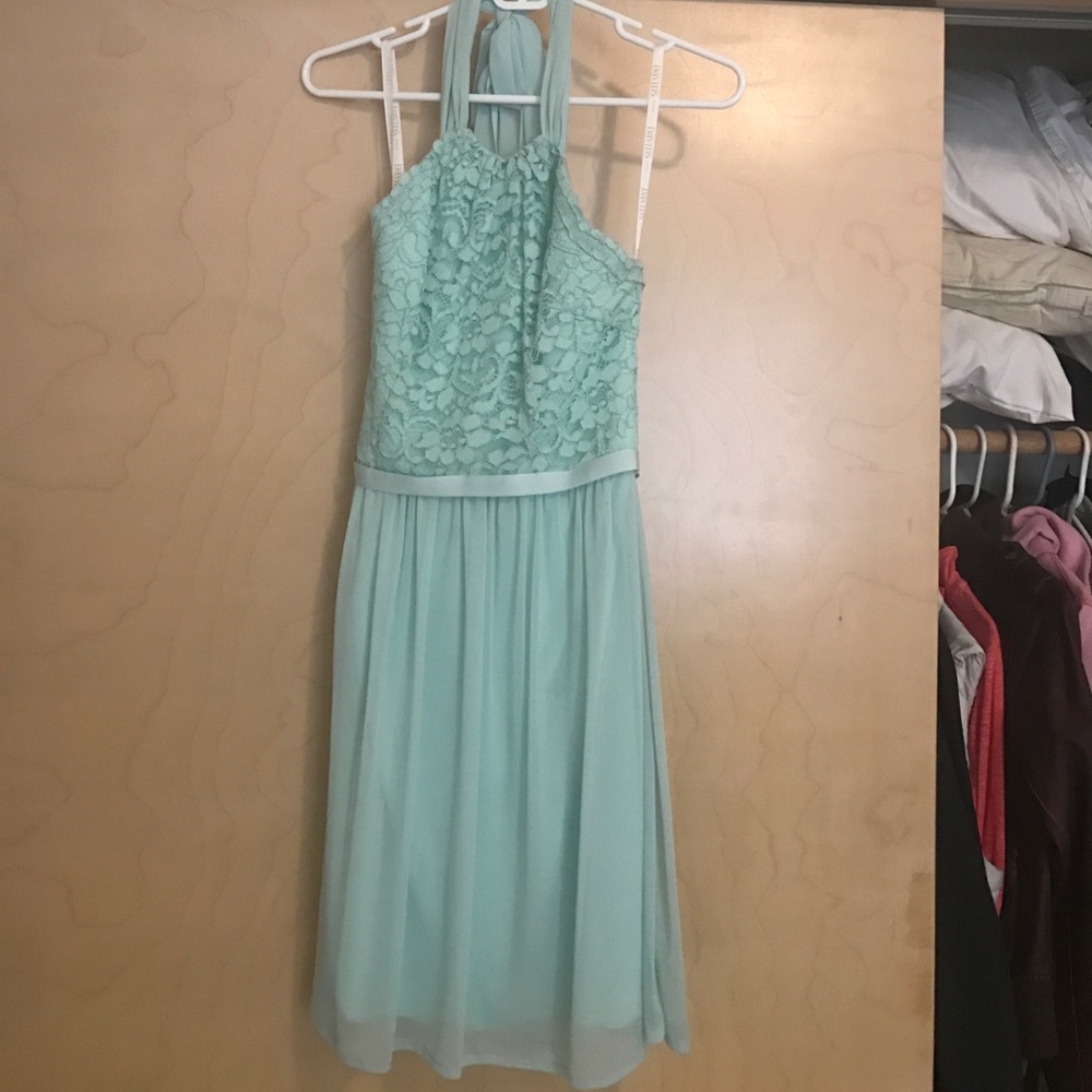 Mint colored bridesmaid dress