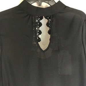 NWT Band of Gypsies Black Bell Sleeve Mock Neck Tp