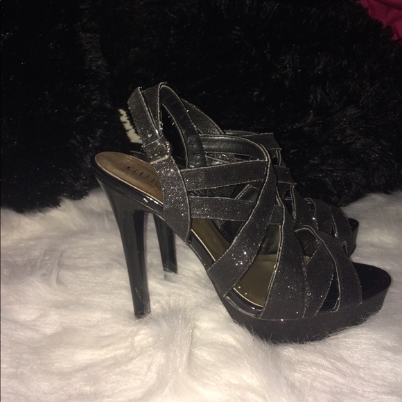 Glittery Guess Black Heels - Picture 2 of 5