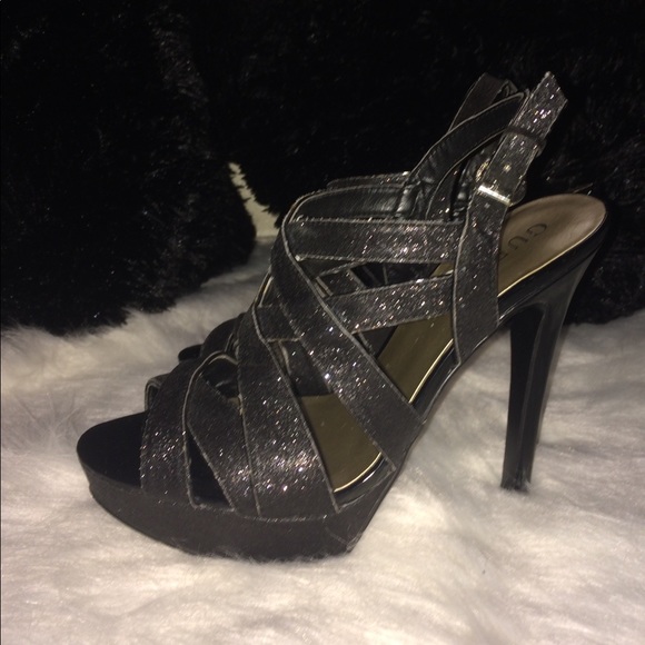 Glittery Guess Black Heels - Picture 5 of 5