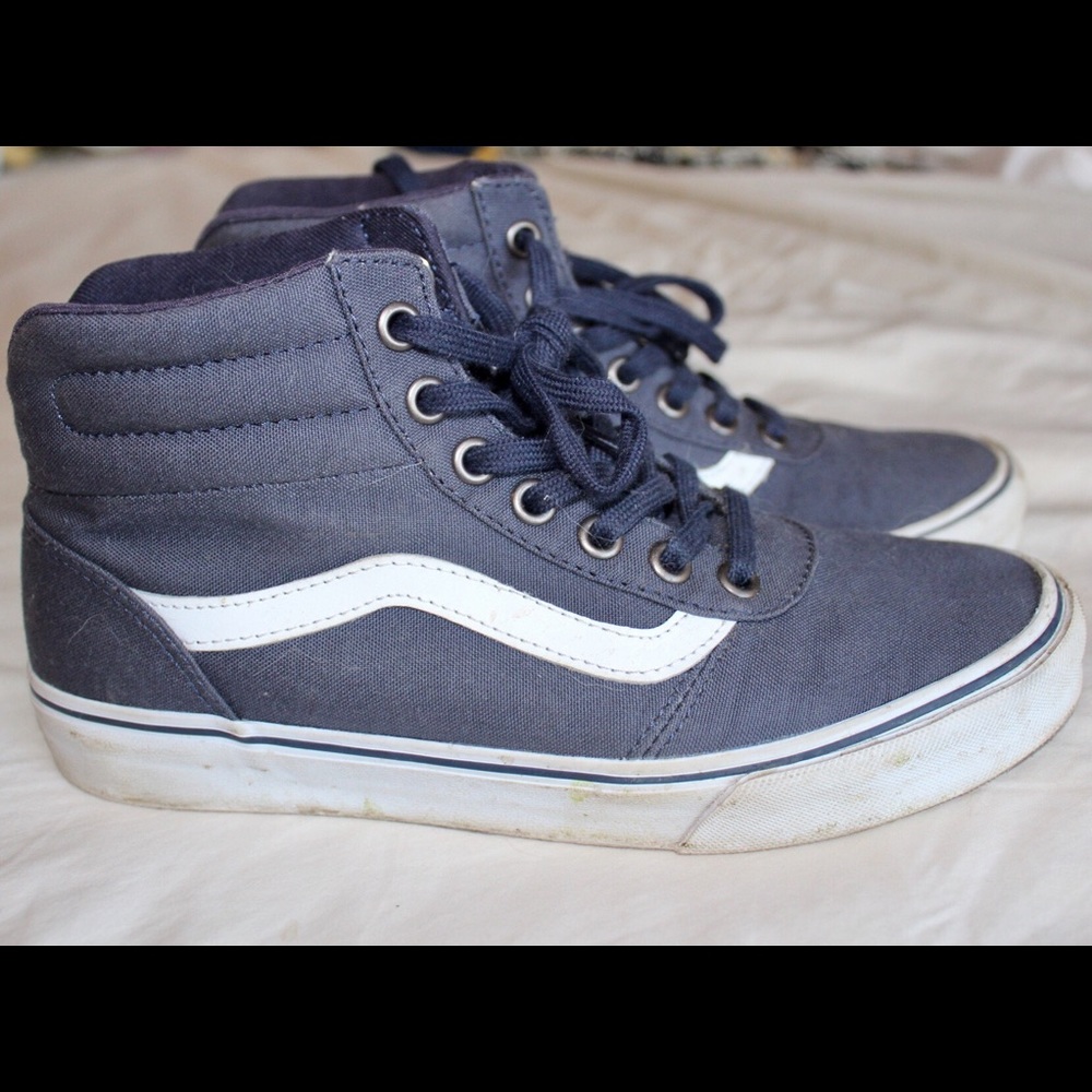 Vans sk8 hi lite navy blue and white