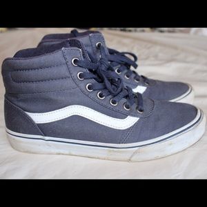 Vans sk8 hi lite navy blue and white