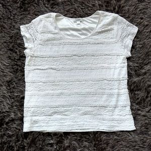 Lace shirt ,white , short sleeves ,