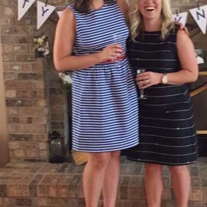 J Crew Navy Striped Dress
