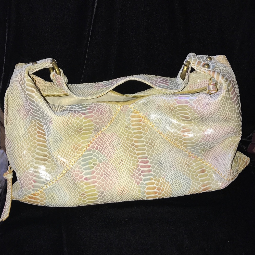 Hobo Bag, Soft shimmery colors in snakeskin